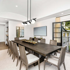 Realm Sphere 7 Light Linear Chandelier Matte Black