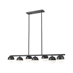 Realm Sphere 7 Light Linear Chandelier Matte Black