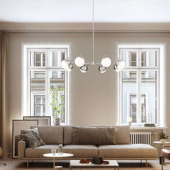 Realm Sphere 8 Light Chandelier Brushed Nickel