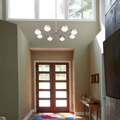 Realm Sphere 8 Light Chandelier Brushed Nickel