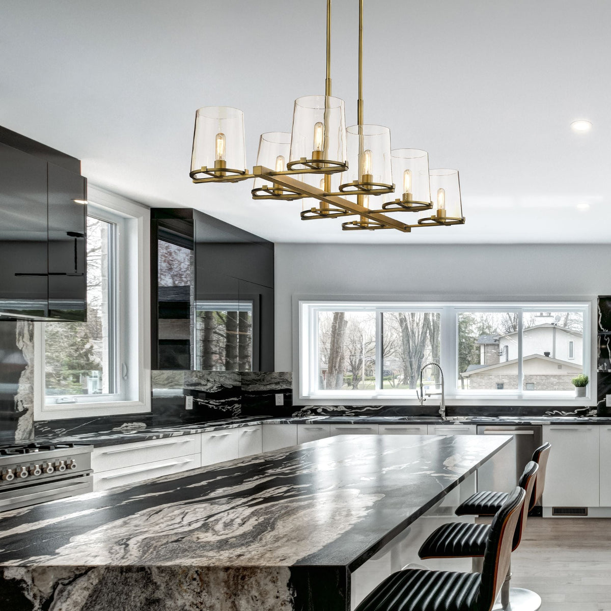 Callista 8 Light Linear Chandelier Rubbed Brass
