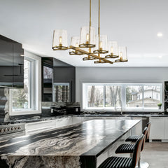 Callista 8 Light Linear Chandelier Rubbed Brass