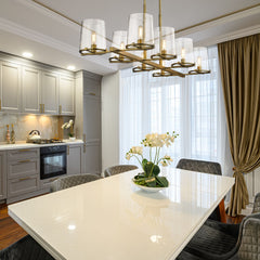 Callista 8 Light Linear Chandelier Rubbed Brass