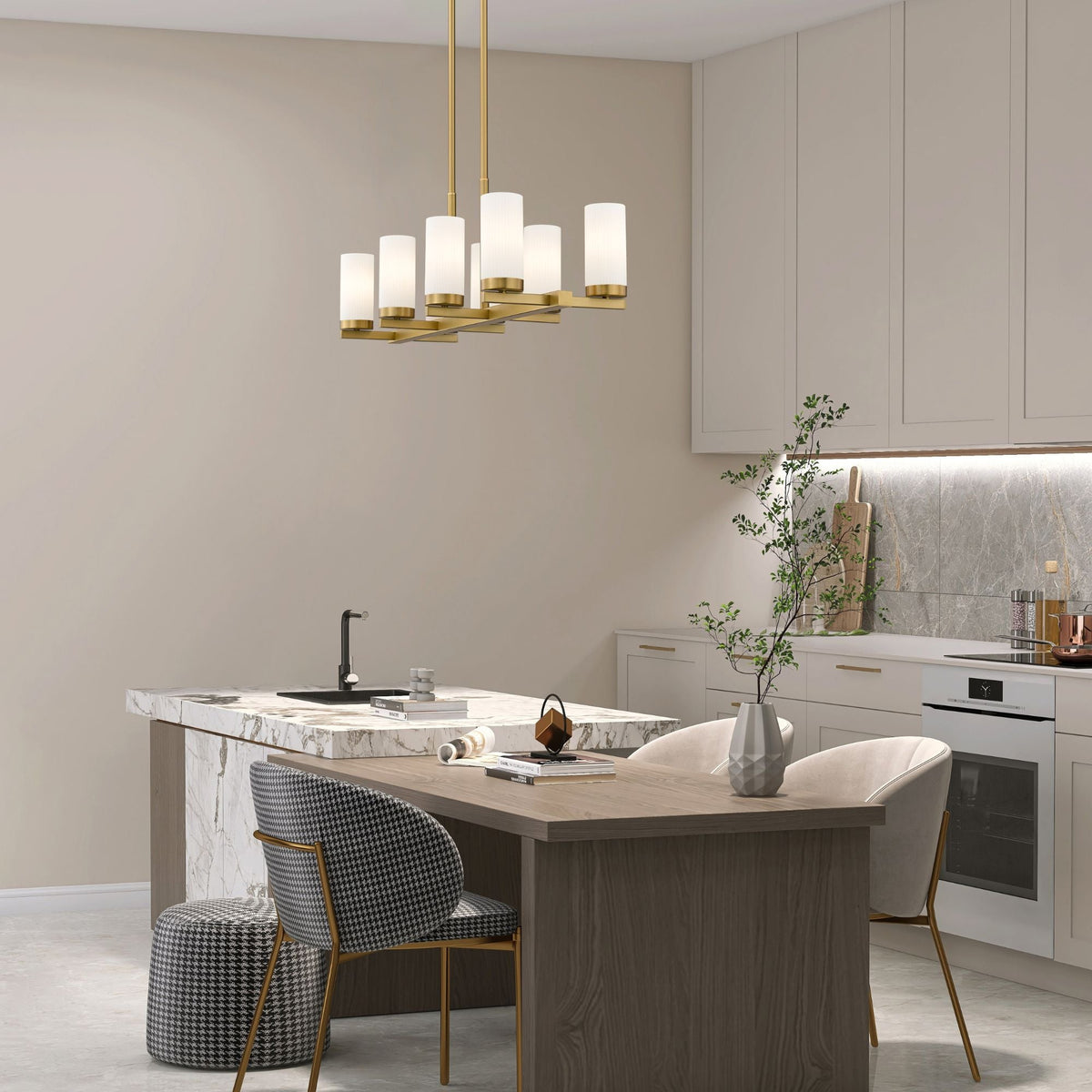 Danica 8 Light Linear Chandelier Modern Gold