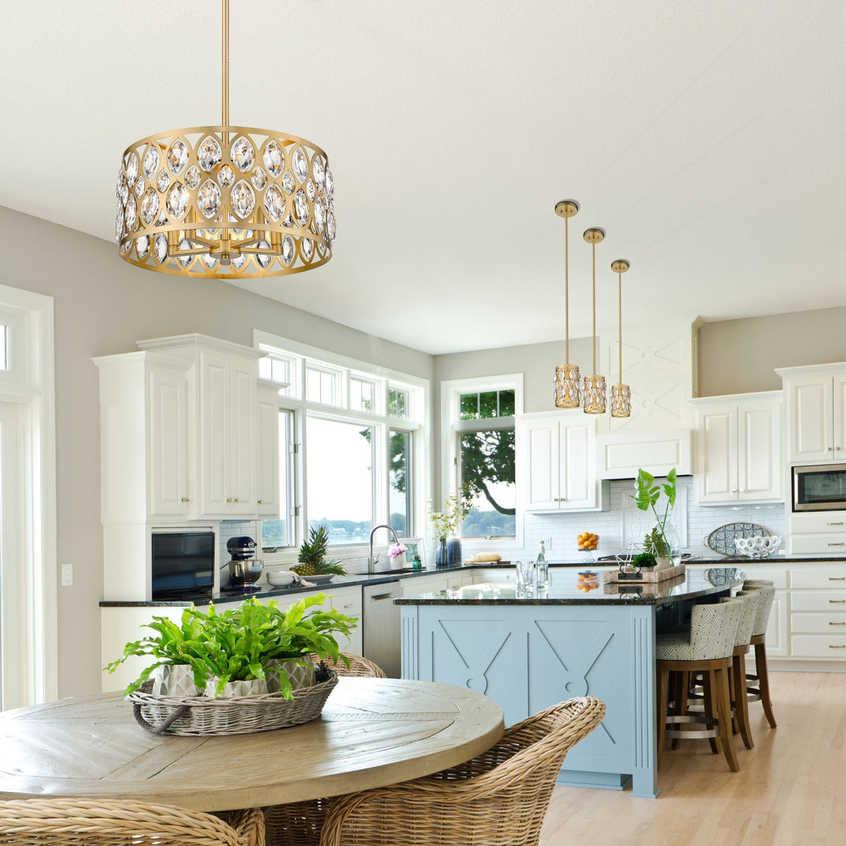 Dealey 5 Light Chandelier Heirloom Brass