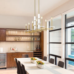 Kaden 10 Light Linear Chandelier Modern Gold