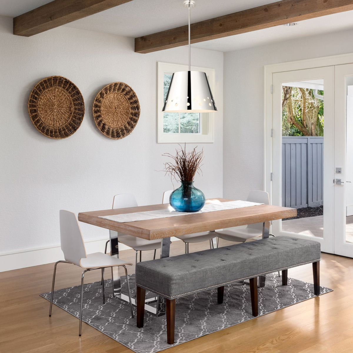 Katie 1 Light Chandelier Polished Nickel