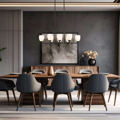 Oren 8 Light Linear Chandelier Matte Black