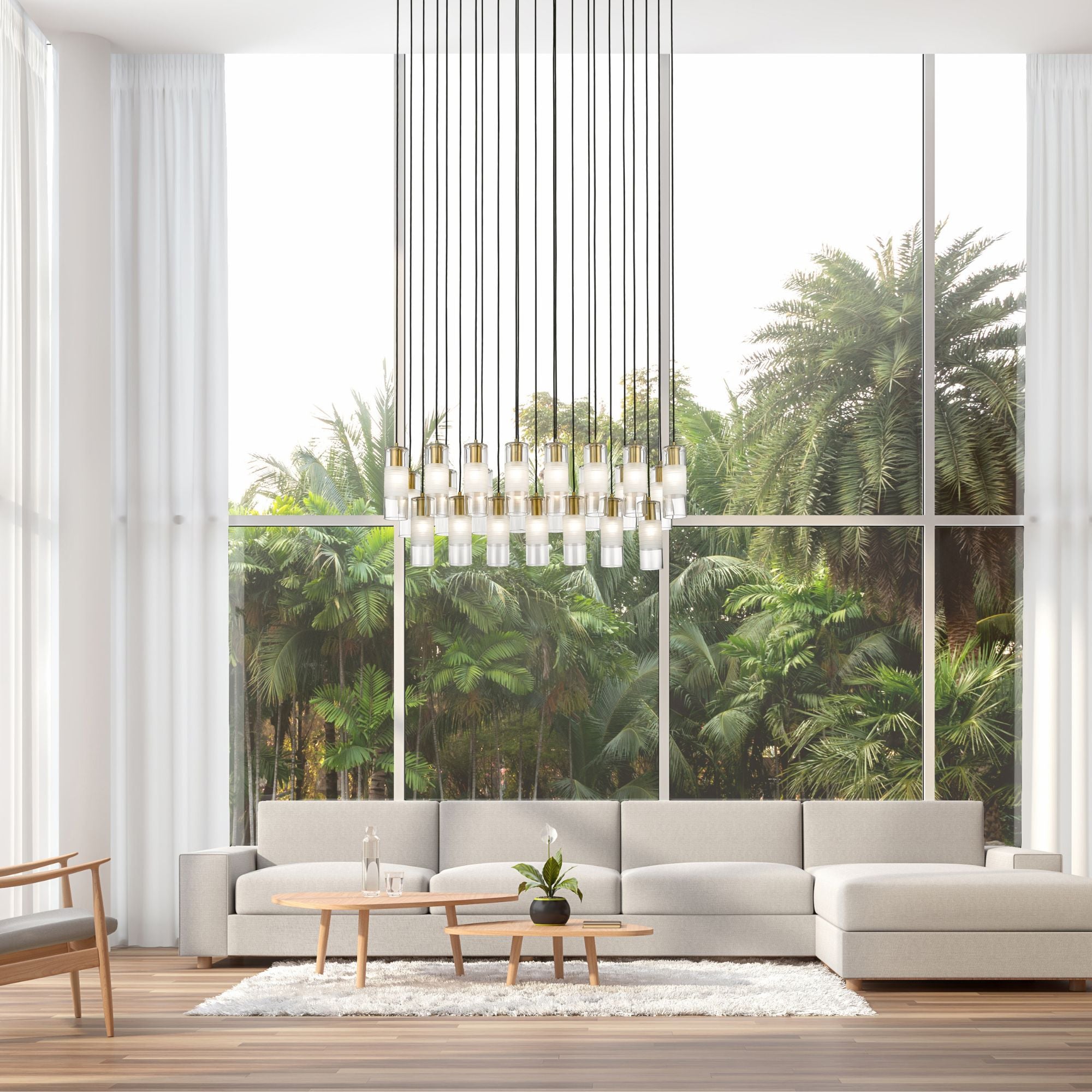 Alton 23 Light Linear Chandelier Modern Gold