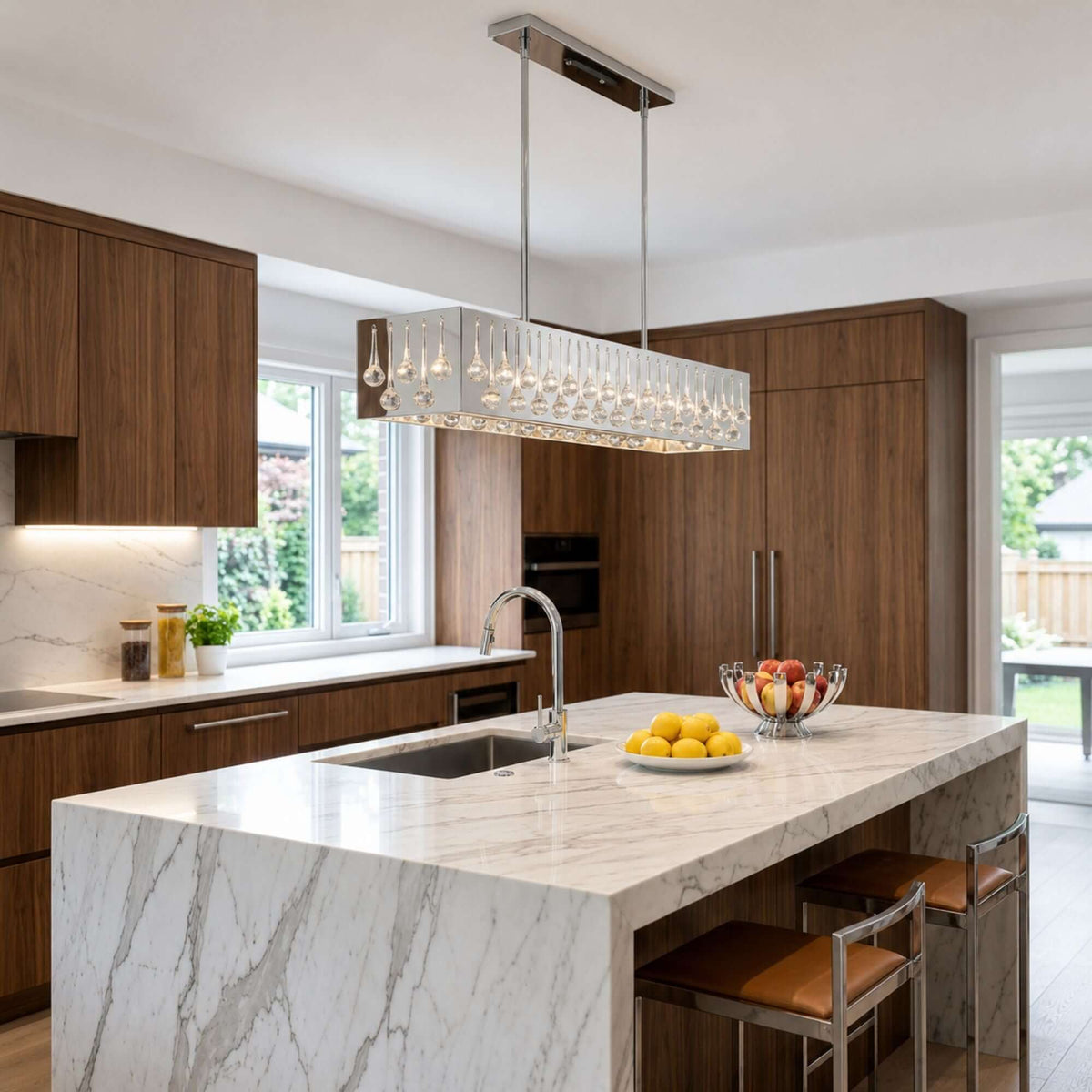 Oberon 7 Light Linear Chandelier Chrome