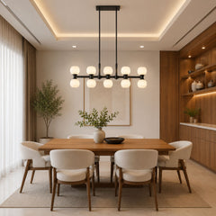 Artemis 10 Light Linear Chandelier Matte Black