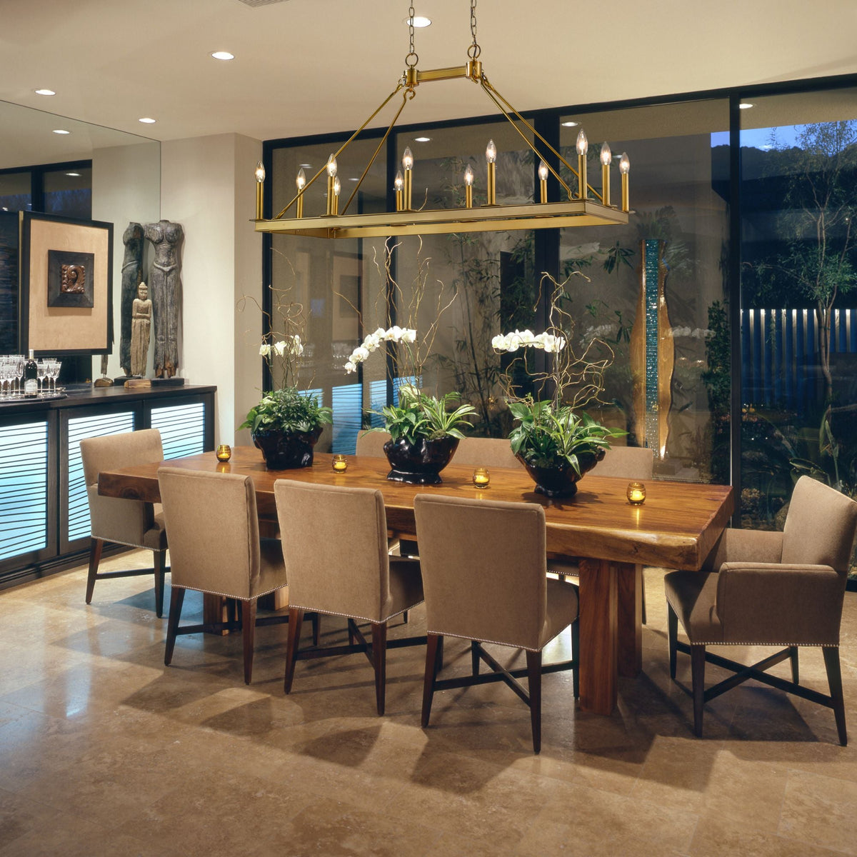 Barclay 12 Light Linear Chandelier Olde Brass
