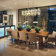 Bova 11 Light Linear Chandelier Polished Nickel