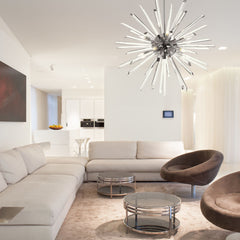 Burst 10 Light Chandelier Chrome