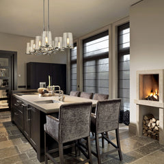 Callista 8 Light Linear Chandelier Polished Nickel