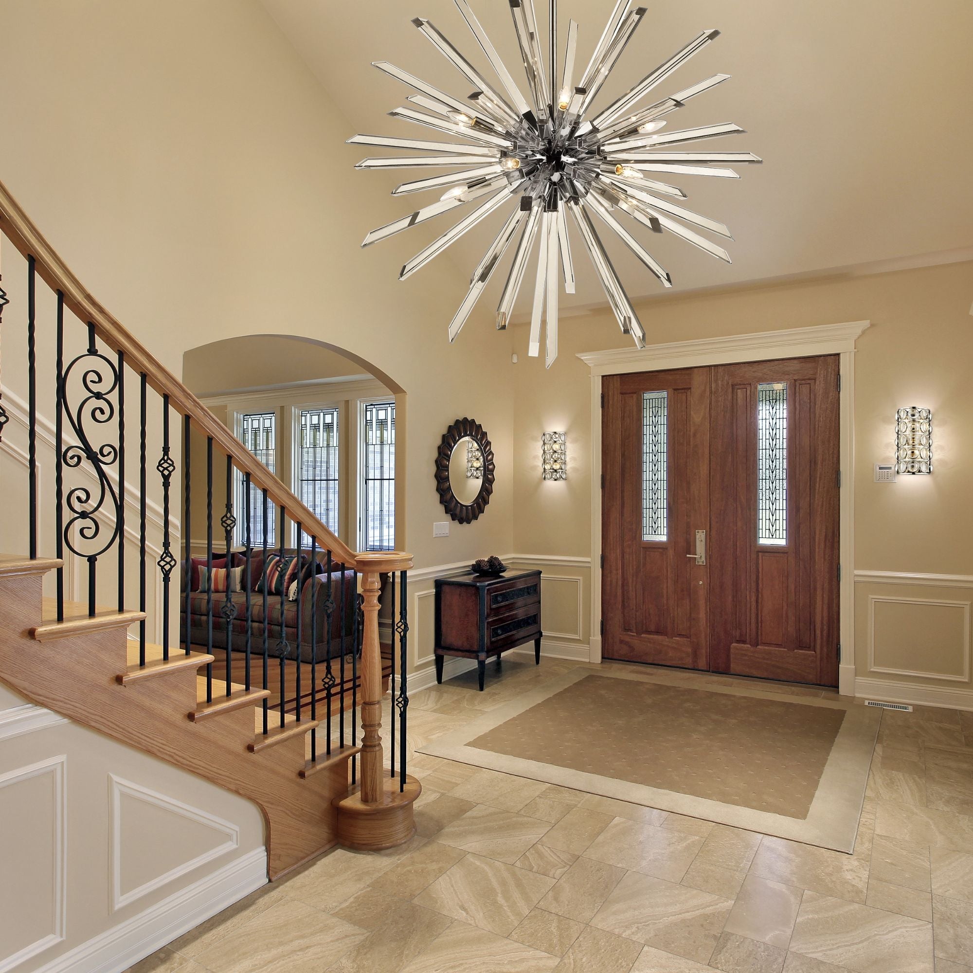 Burst 10 Light Chandelier Chrome