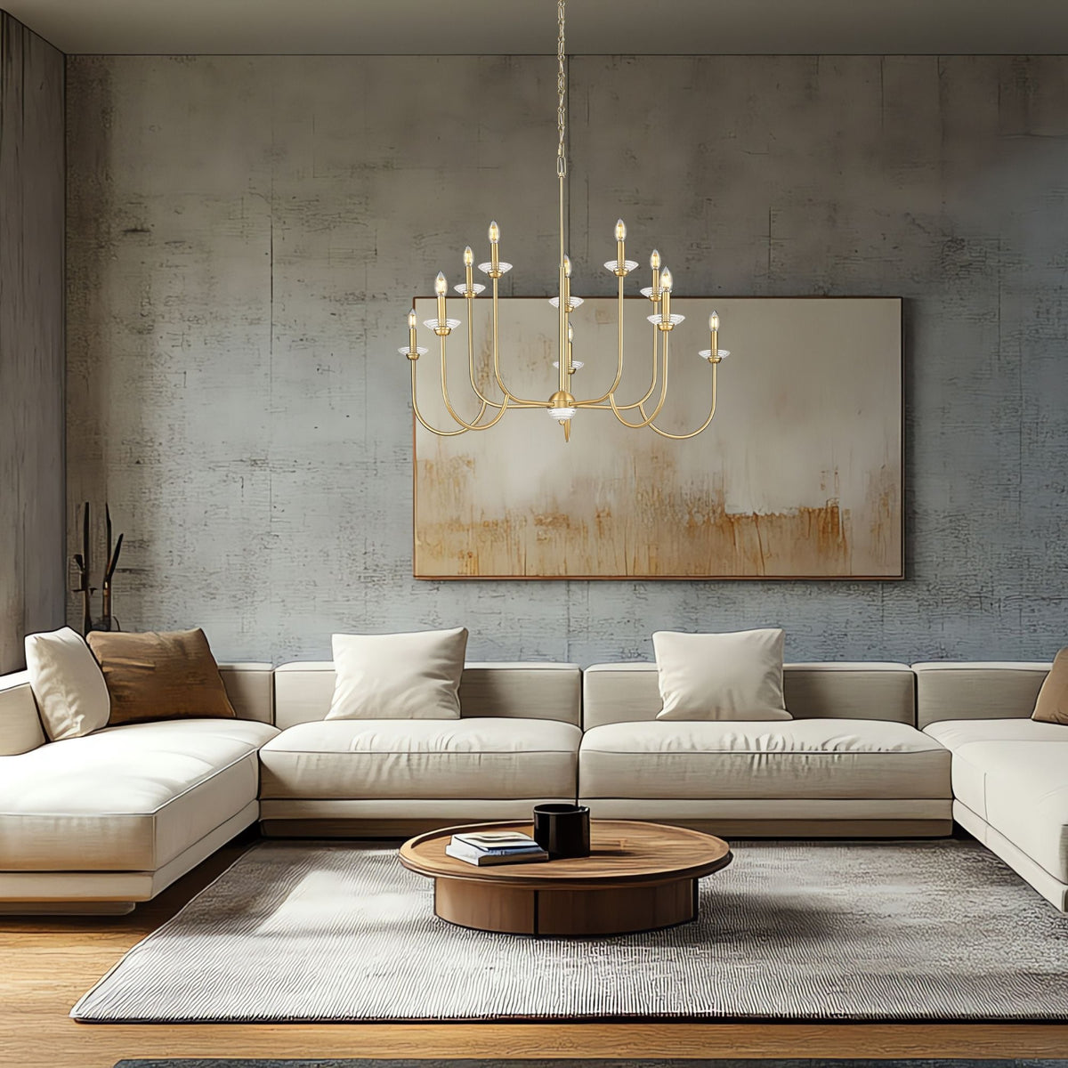 Allistair 10 Light Chandelier Modern Gold