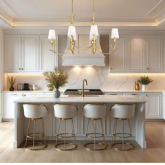 Aslin 6 Light Linear Chandelier Gold Leaf