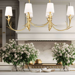 Aslin 6 Light Linear Chandelier Gold Leaf