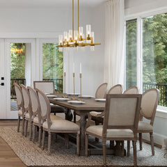 Datus 10 Light Linear Chandelier Rubbed Brass