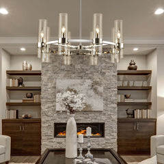 Datus 8 Light Chandelier Polished Nickel