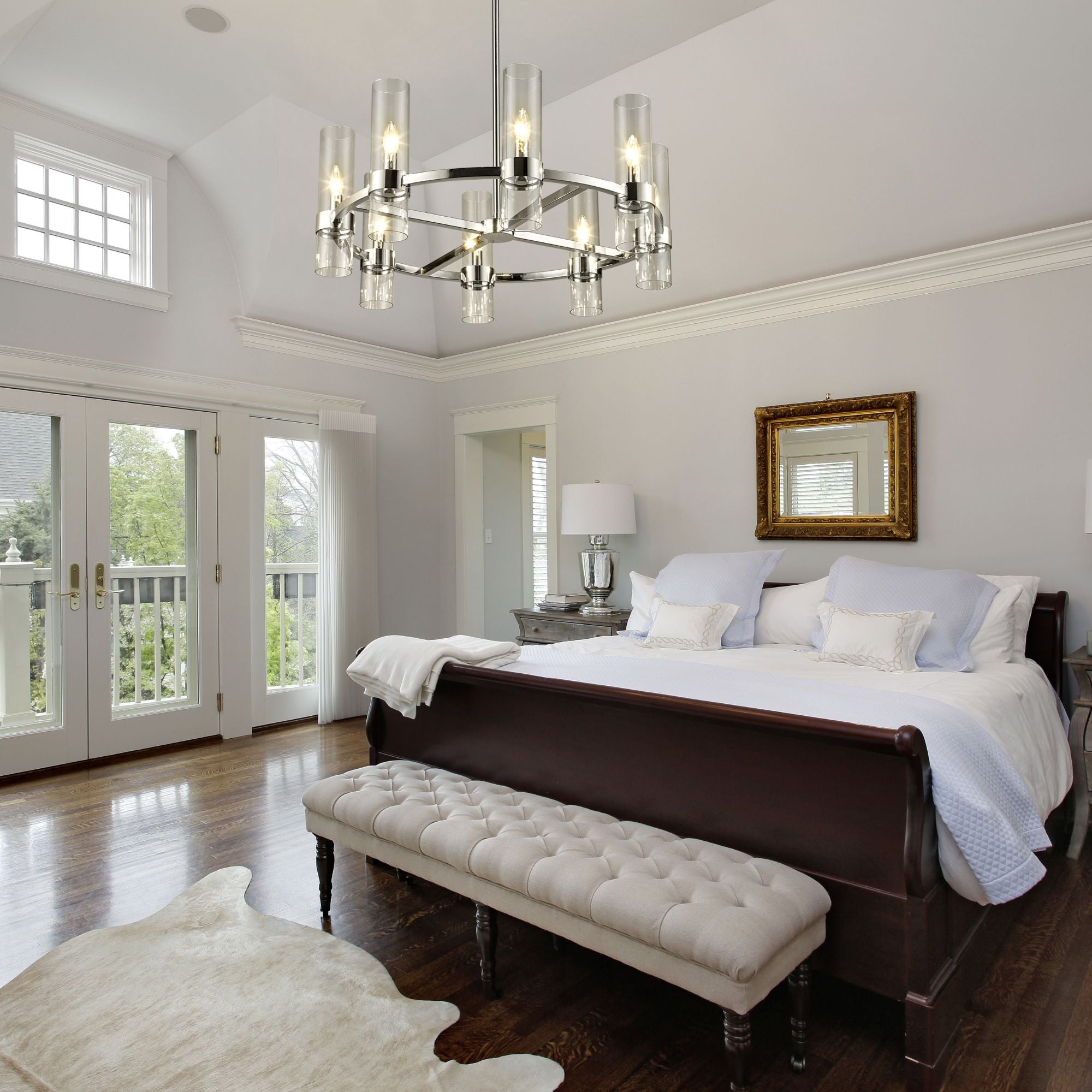 Datus 8 Light Chandelier Polished Nickel