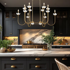 Allistair 12 Light Linear Chandelier Modern Gold