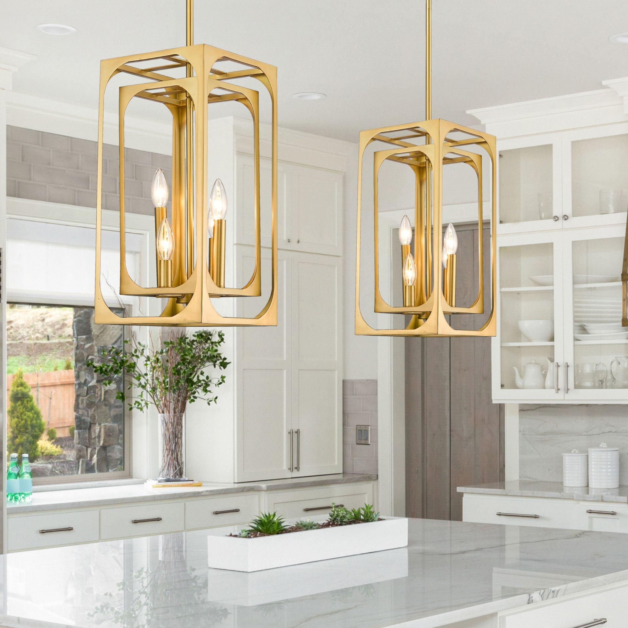 Easton 4 Light Chandelier Rubbed Brass
