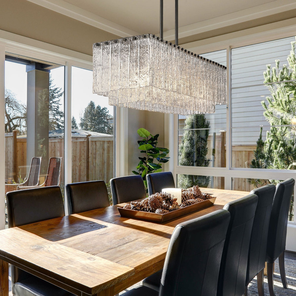 Glacier 5 Light Linear Chandelier Matte Black