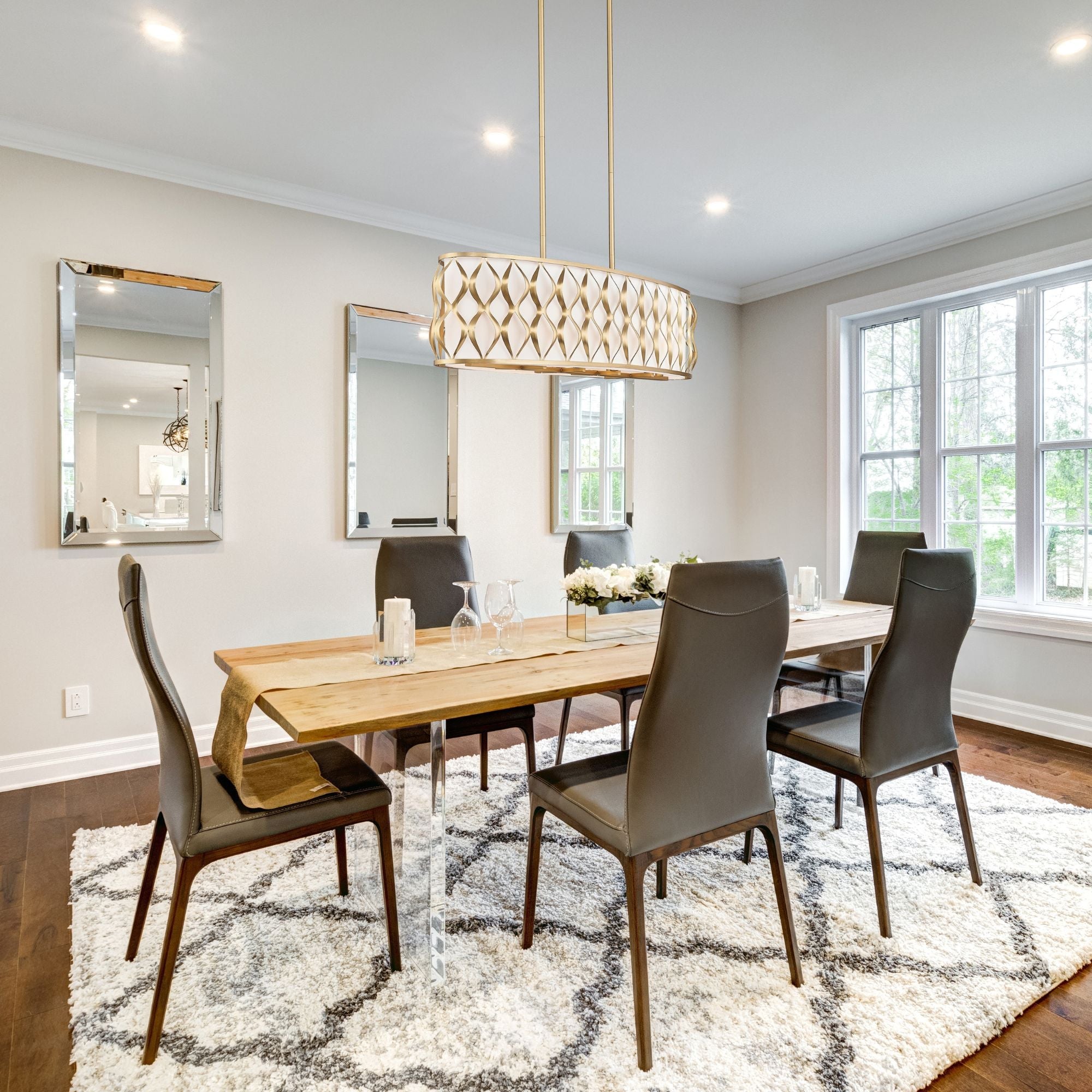 Harden 10 Light Linear Chandelier Modern Gold