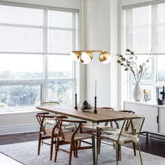 Realm Sphere 5 Light Linear Chandelier Modern Gold