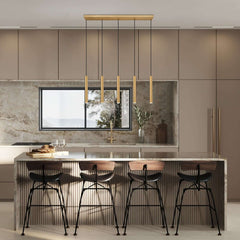Forest LED 5 Light Linear Chandelier Modern Gold