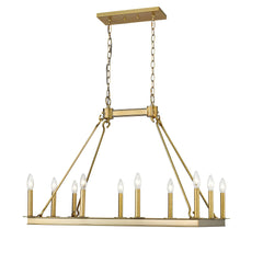 Barclay 10 Light Linear Chandelier Olde Brass